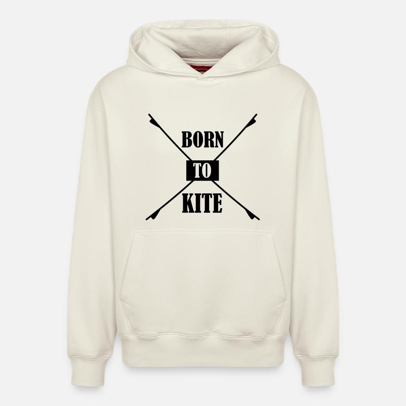 Kiteboard,Kiteboarder,Kiteboarding,Mer,Conseil - Sweat à capuche unisexe décontracté en coton biologique – de SPREAD - blanc cassé