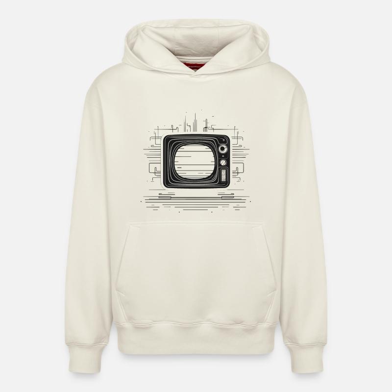 Dessin TV rétro - Sweat à capuche unisexe décontracté en coton biologique – de SPREAD - blanc cassé