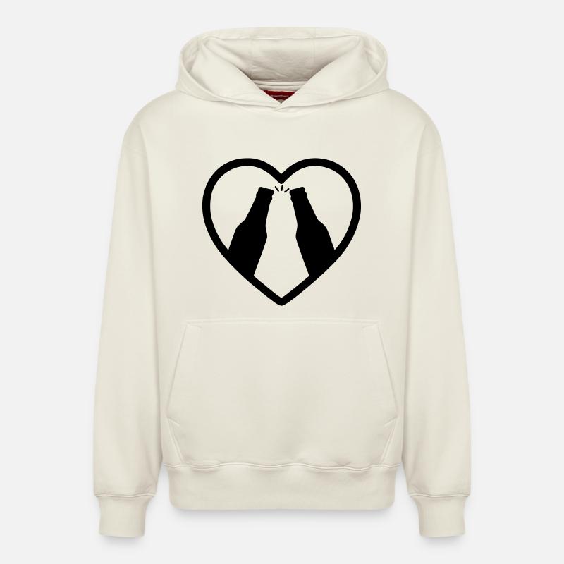 Herzflaschen Bier-Aperitif-Geschenk - Relaxed Unisex Organic Hoodie – von SPREAD - Naturweiß
