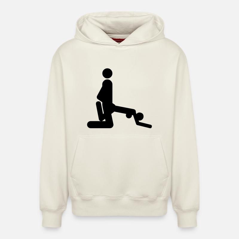 Position de baiser - Sweat à capuche unisexe décontracté en coton biologique – de SPREAD - blanc cassé