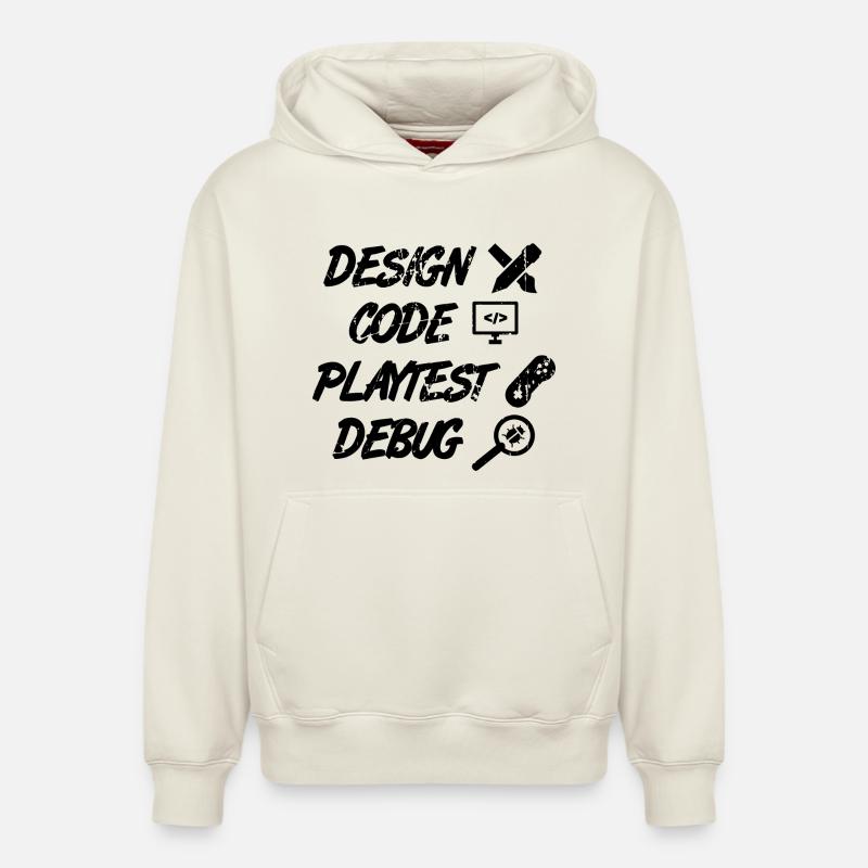 Design Code Playtest Debug - Relaxed Unisex Organic Hoodie – von SPREAD - Naturweiß