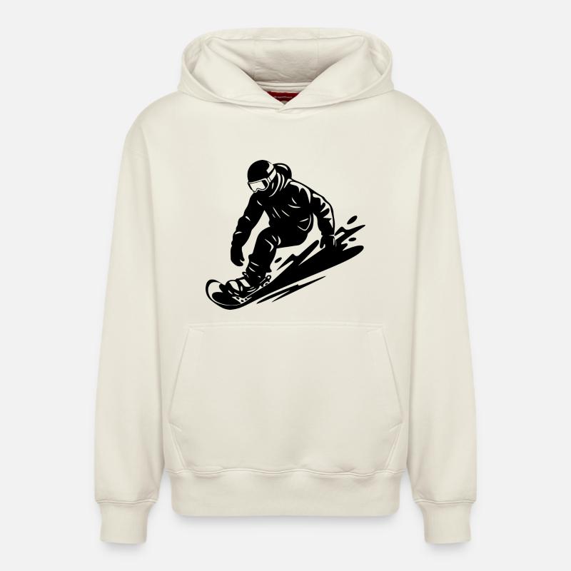 Snowboarders - Sweat à capuche unisexe décontracté en coton biologique – de SPREAD - blanc cassé