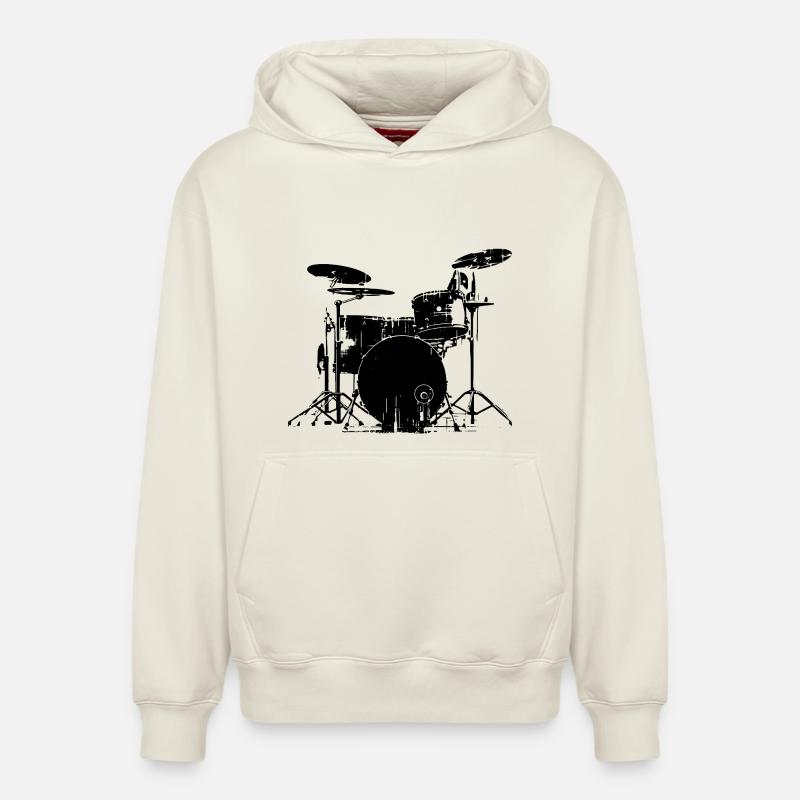 Percussion - Sweat à capuche unisexe décontracté en coton biologique – de SPREAD - blanc cassé