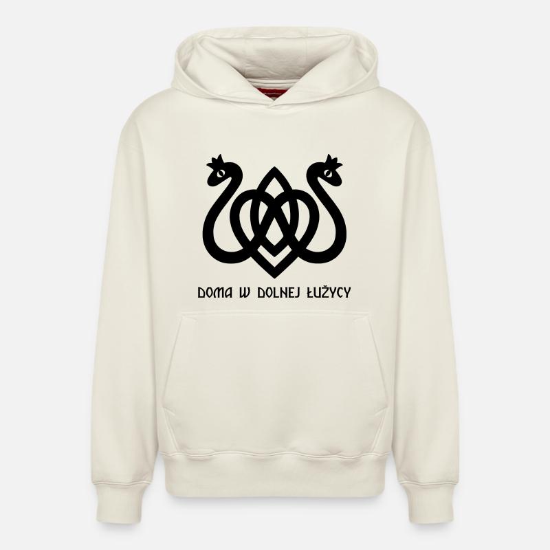 Coeur de serpent noir - Sweat à capuche unisexe décontracté en coton biologique – de SPREAD - blanc cassé