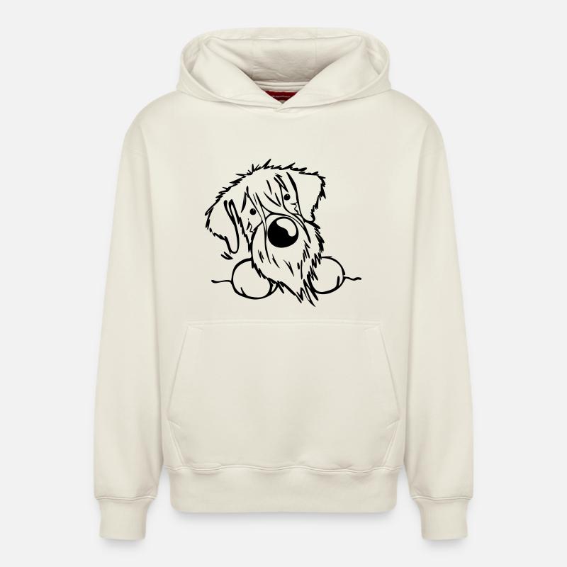 Schnauzer - Sweat à capuche unisexe décontracté en coton biologique – de SPREAD - blanc cassé
