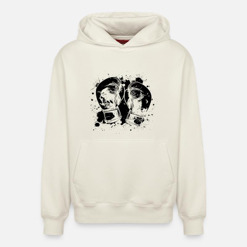 Boxe - Sweat à capuche unisexe décontracté en coton biologique – de SPREAD - blanc cassé