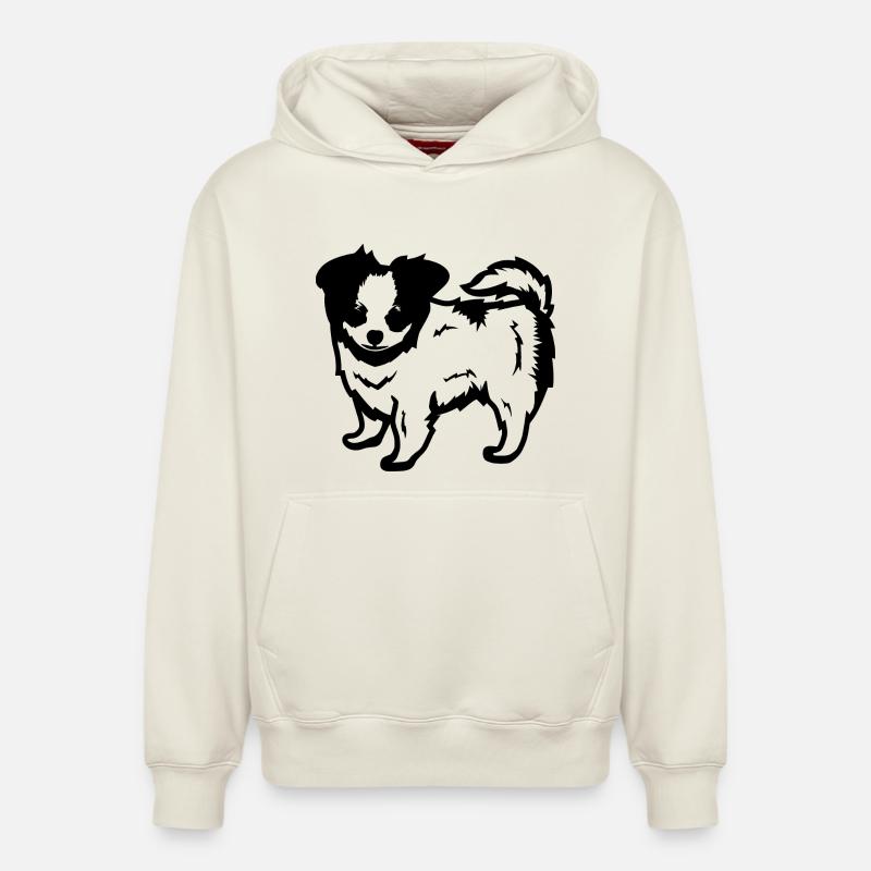 Chien - Sweat à capuche unisexe décontracté en coton biologique – de SPREAD - blanc cassé