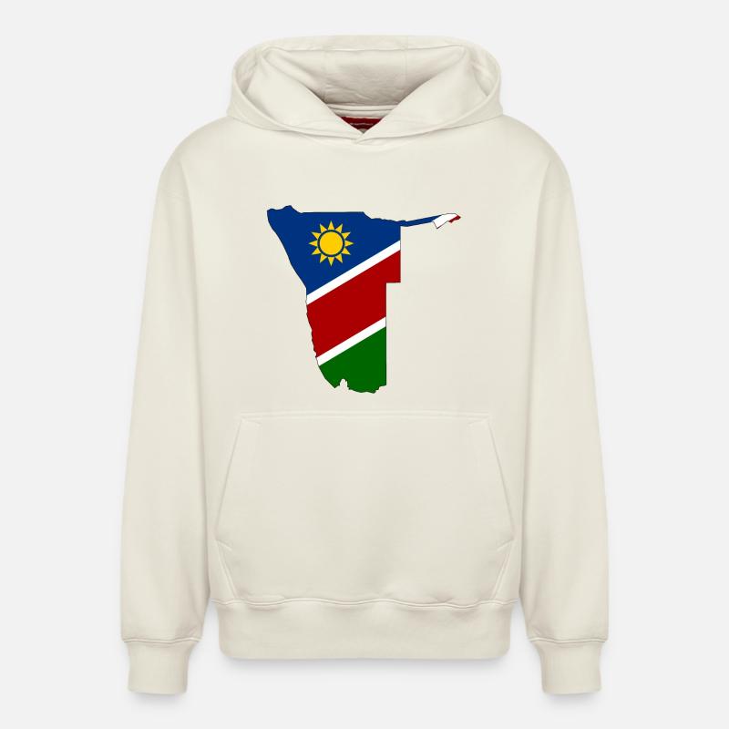 Namibia flag map - Relaxed Unisex Organic Hoodie – by SPREAD - off white