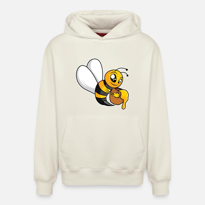 Abeille mellifère industrieuse - Design - Sweat à capuche unisexe décontracté en coton biologique – de SPREAD - blanc cassé