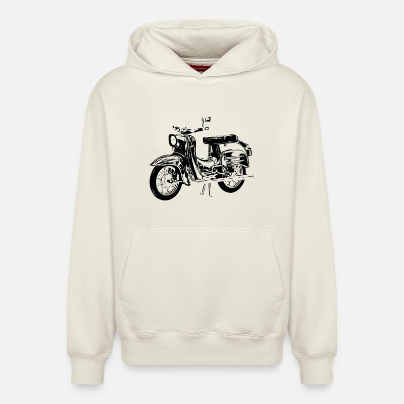 Simson Schwalbe - Relaxed Unisex Organic Hoodie – von SPREAD - Naturweiß