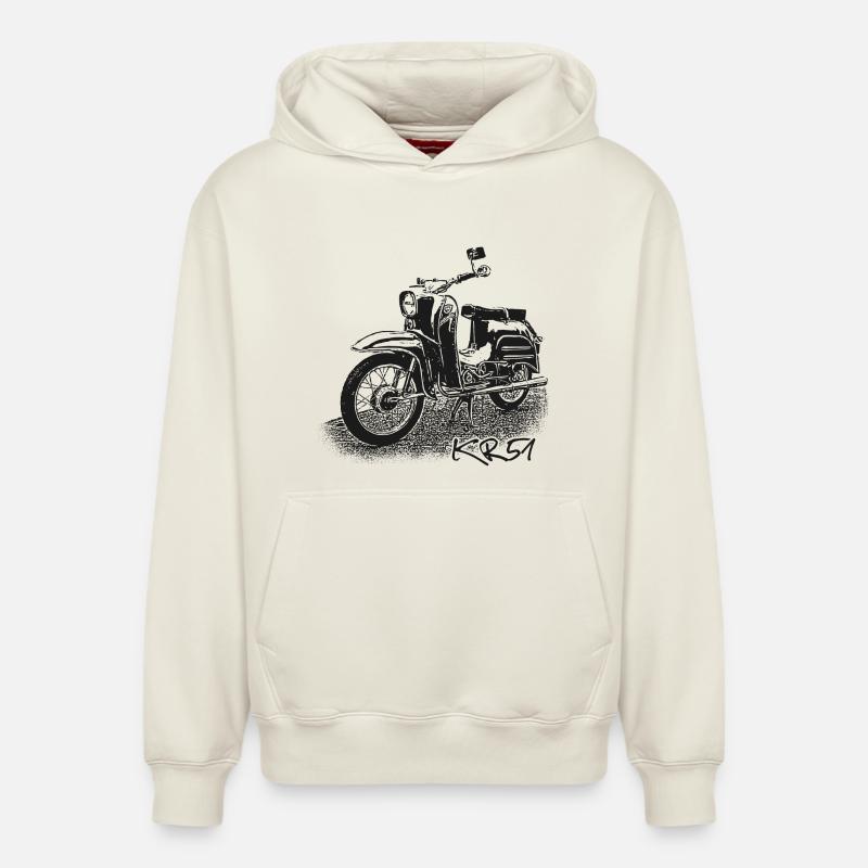 SIMSON Schwalbe KR51 - Relaxed Unisex Organic Hoodie – von SPREAD - Naturweiß