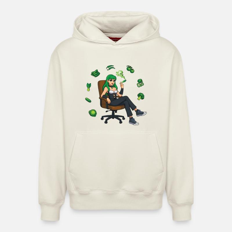 BE GREEN #1 - nice people - Sweat à capuche unisexe décontracté en coton biologique – de SPREAD - blanc cassé