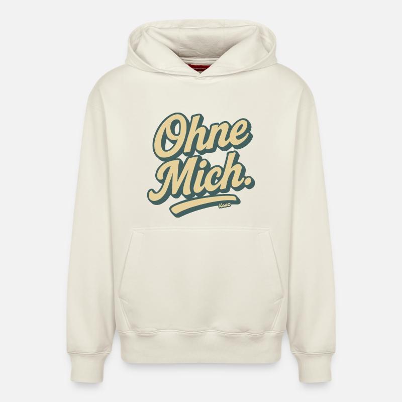 Ohne Mich Retro Script - Relaxed Unisex Organic Hoodie – von SPREAD - Naturweiß