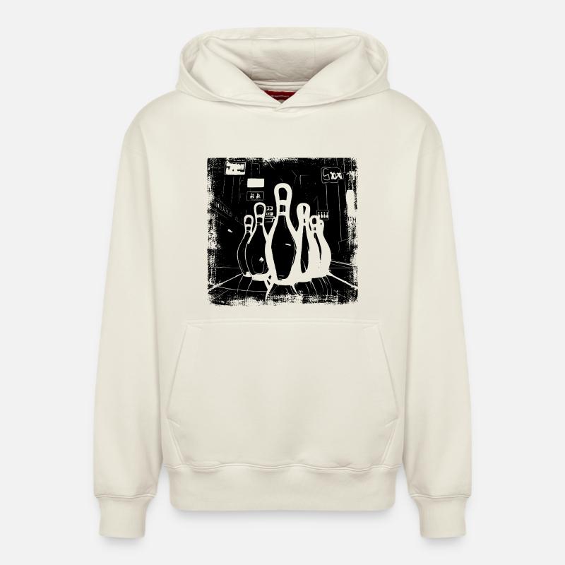 Bowling - Sweat à capuche unisexe décontracté en coton biologique – de SPREAD - blanc cassé