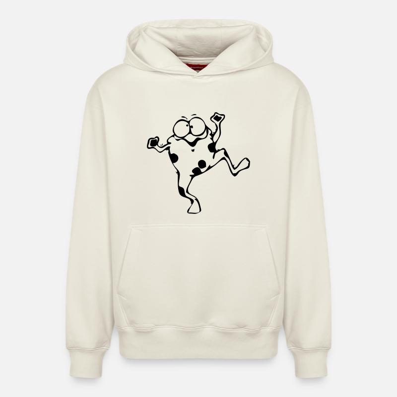 grenouille drôle - Sweat à capuche unisexe décontracté en coton biologique – de SPREAD - blanc cassé