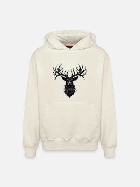 Horns of Darkness - Relaxed Unisex Organic Hoodie – von SPREAD - Naturweiß