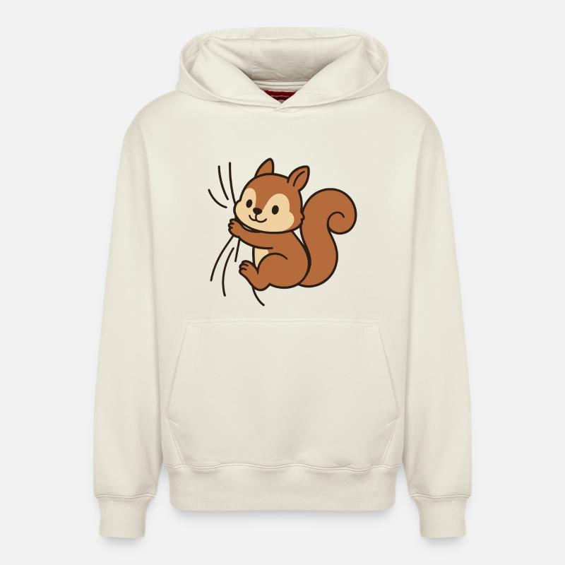 Cher petit écureuil - Sweat à capuche unisexe décontracté en coton biologique – de SPREAD - blanc cassé