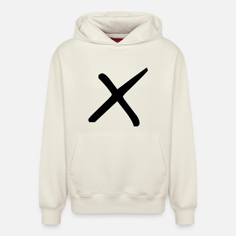Croix élégante - Sweat à capuche unisexe décontracté en coton biologique – de SPREAD - blanc cassé
