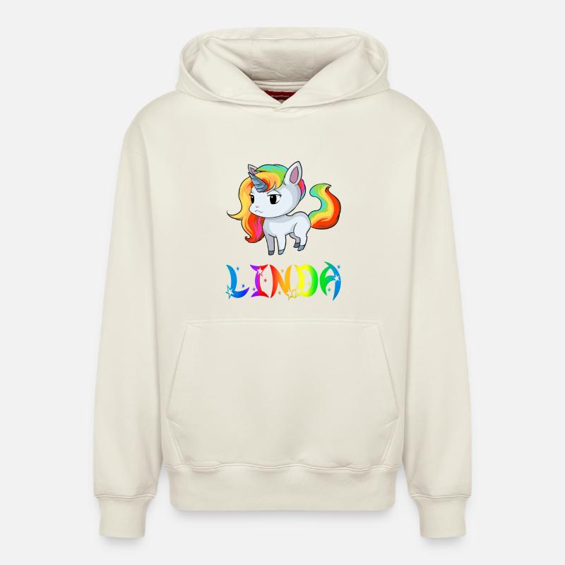 Linda Einhorn - Sweat à capuche unisexe décontracté en coton biologique – de SPREAD - blanc cassé