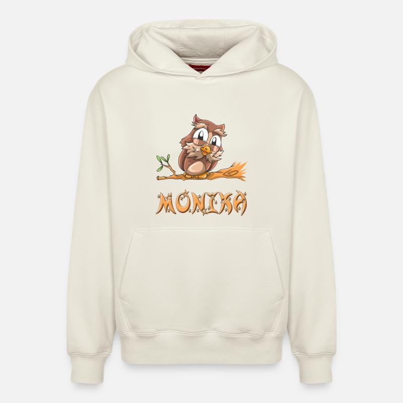 Owl Monika - Sweat à capuche unisexe décontracté en coton biologique – de SPREAD - blanc cassé