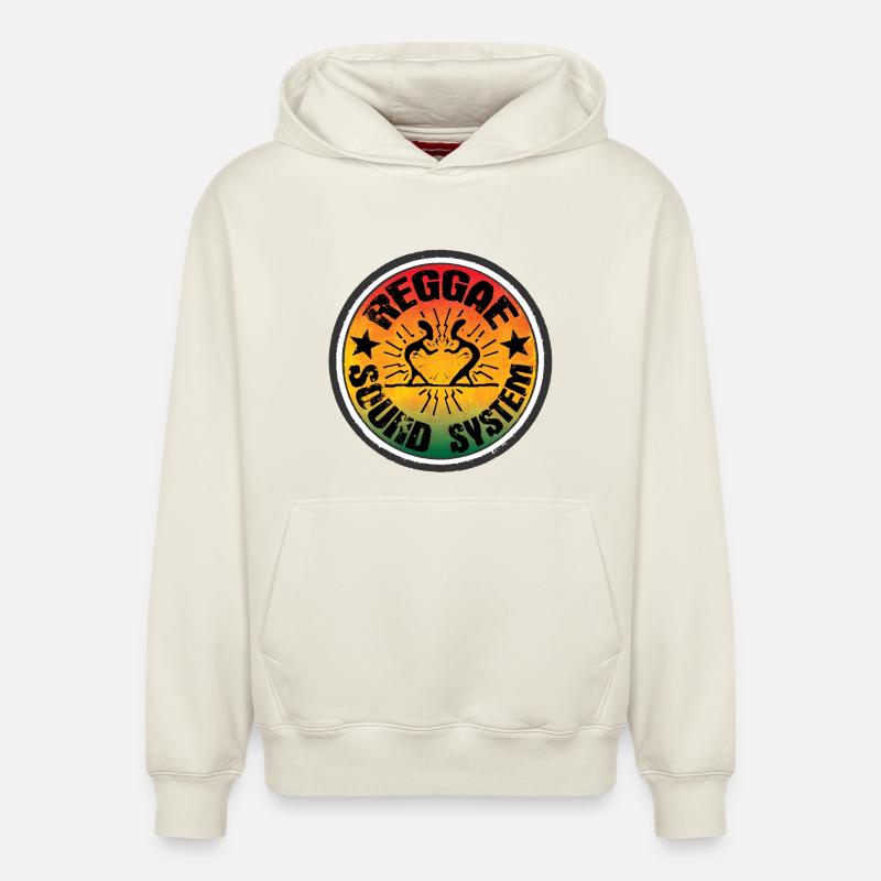 Reggae Soundsystem - Sweat à capuche unisexe décontracté en coton biologique – de SPREAD - blanc cassé