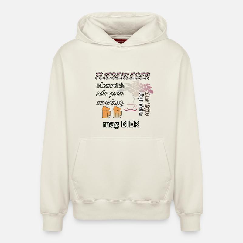 Tiler bière et café - Sweat à capuche unisexe décontracté en coton biologique – de SPREAD - blanc cassé