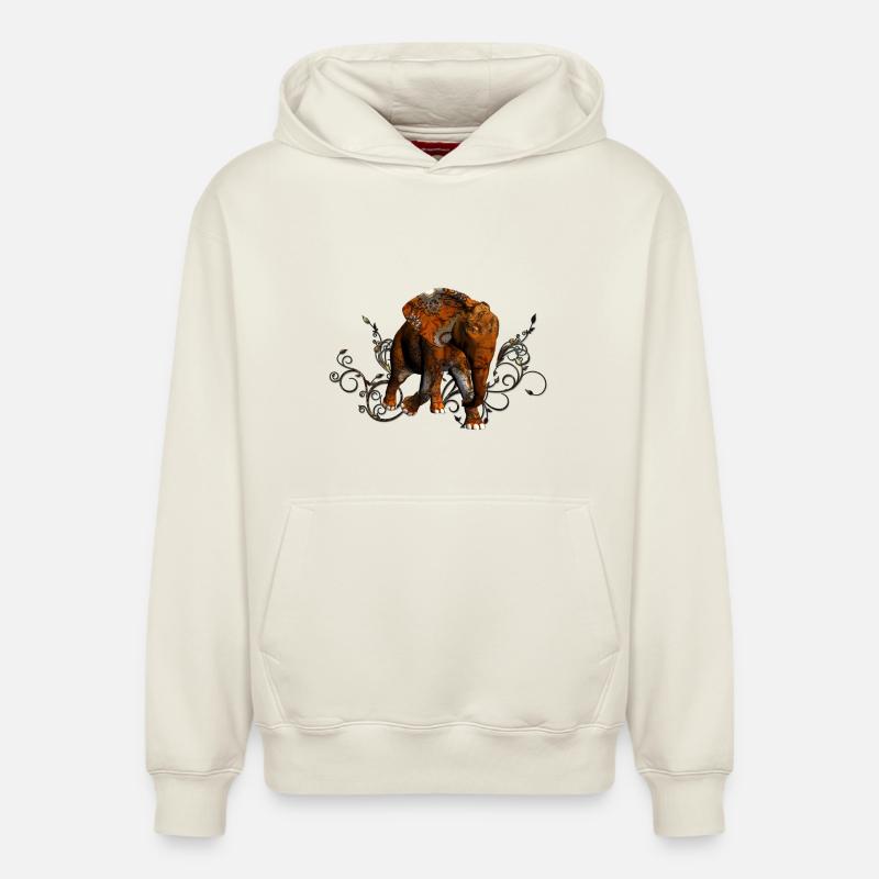 Atemberaubender Steampunk-Elefant - Relaxed Unisex Organic Hoodie – von SPREAD - Naturweiß