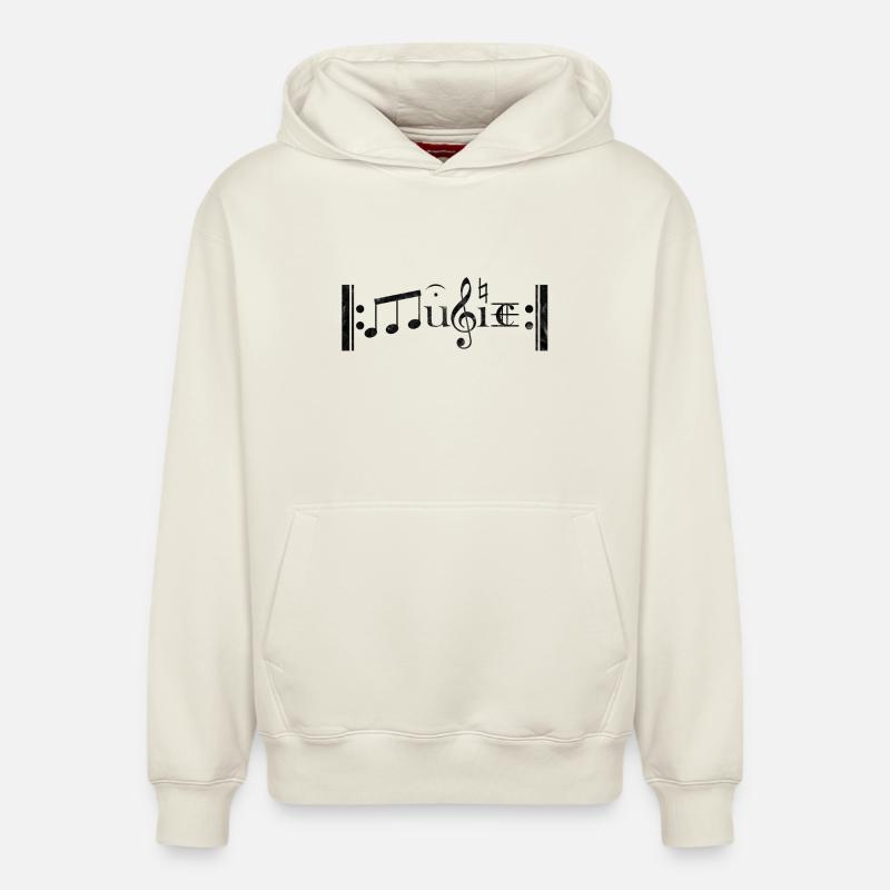 musique - Sweat à capuche unisexe décontracté en coton biologique – de SPREAD - blanc cassé