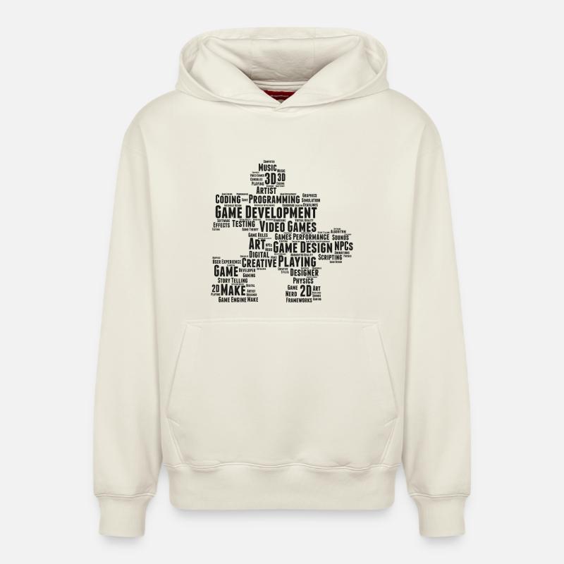 Game Dev - Sweat à capuche unisexe décontracté en coton biologique – de SPREAD - blanc cassé