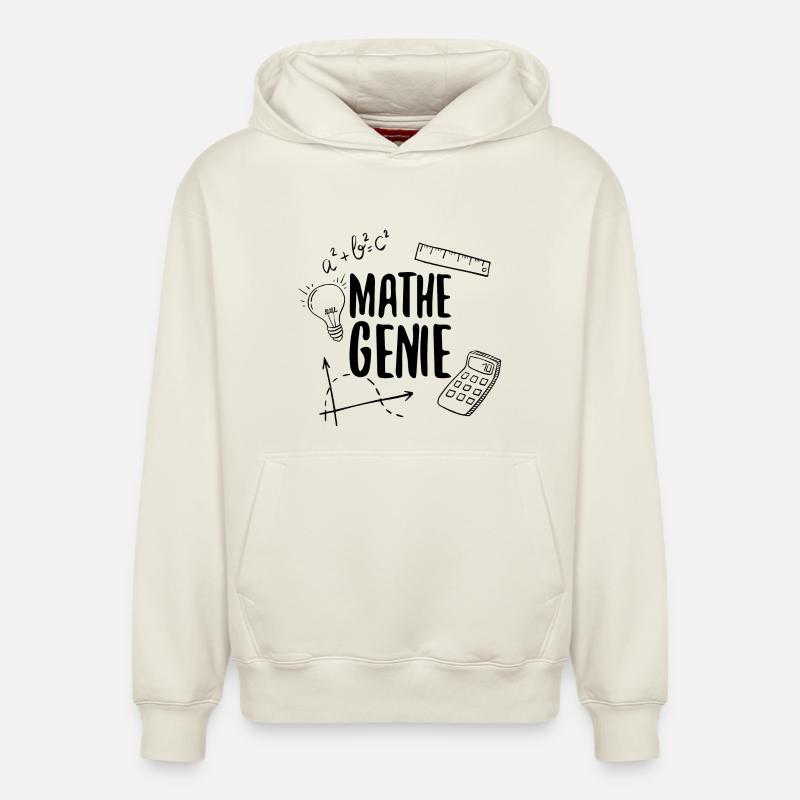 Math Genius Math Genius Math Mathematicien - Sweat à capuche unisexe décontracté en coton biologique – de SPREAD - blanc cassé