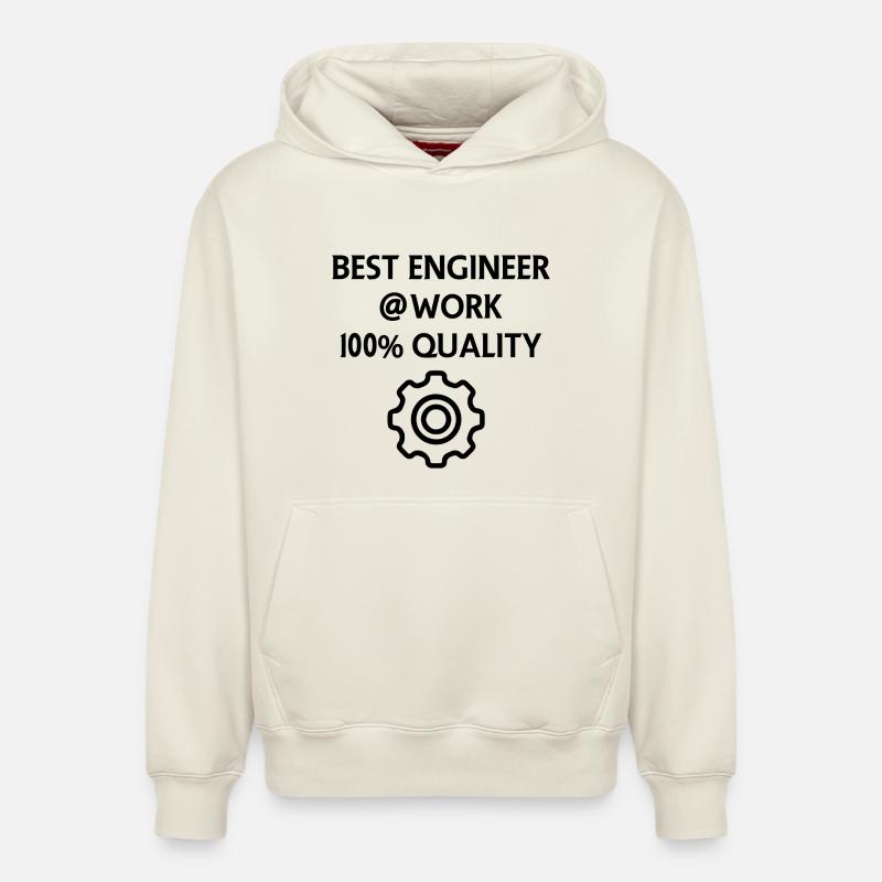Technicien et ingénieur - Sweat à capuche unisexe décontracté en coton biologique – de SPREAD - blanc cassé