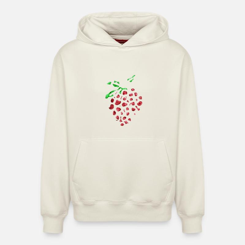 Fraise folle - Sweat à capuche unisexe décontracté en coton biologique – de SPREAD - blanc cassé