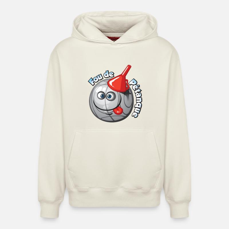 Maboule de pétanque - Sweat à capuche unisexe décontracté en coton biologique – de SPREAD - blanc cassé