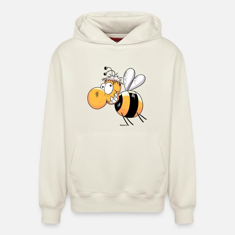 Mignon Abeille - Sweat à capuche unisexe décontracté en coton biologique – de SPREAD - blanc cassé