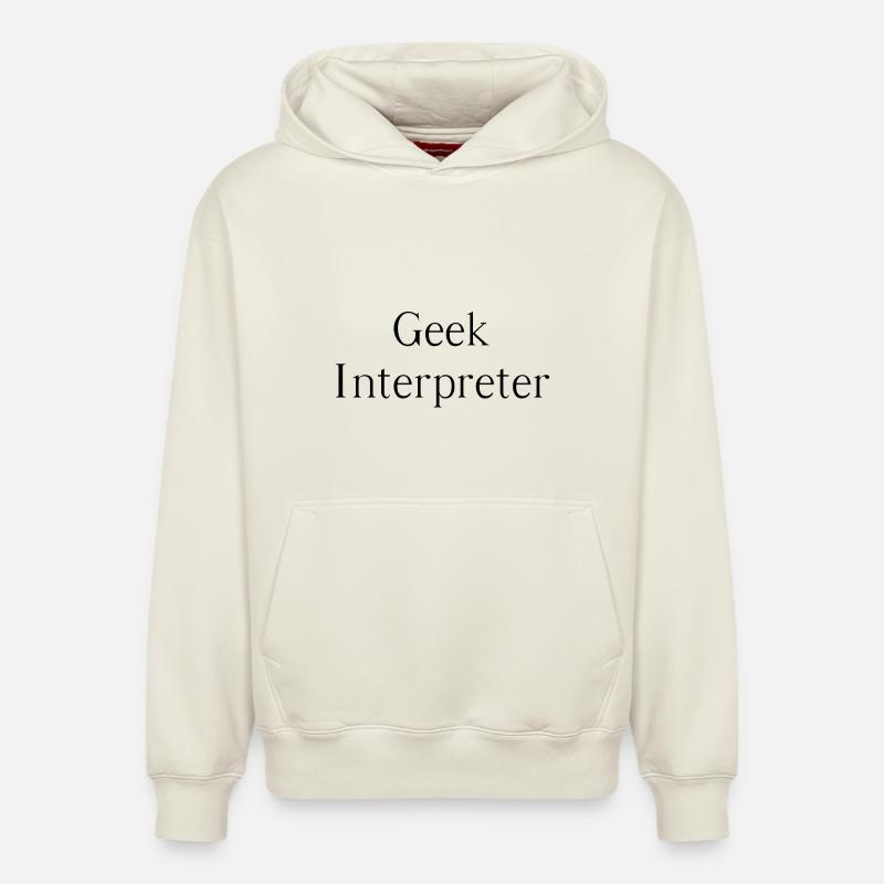 Interprète geek - Sweat à capuche unisexe décontracté en coton biologique – de SPREAD - blanc cassé