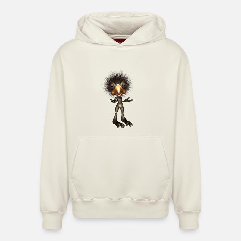 Oiseau mignon drôle - Sweat à capuche unisexe décontracté en coton biologique – de SPREAD - blanc cassé