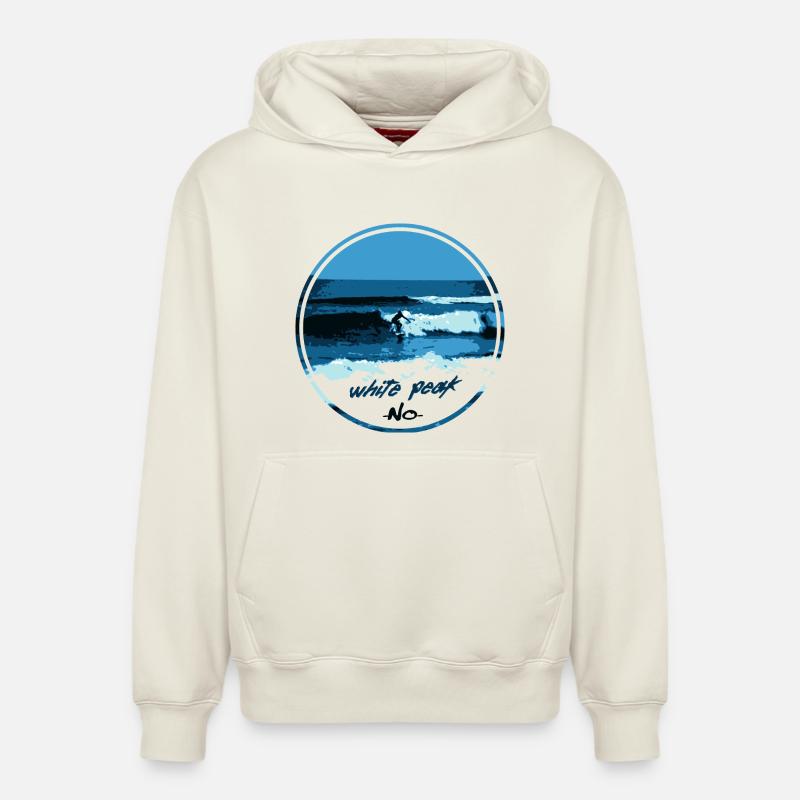 White Peak - Sweat à capuche unisexe décontracté en coton biologique – de SPREAD - blanc cassé