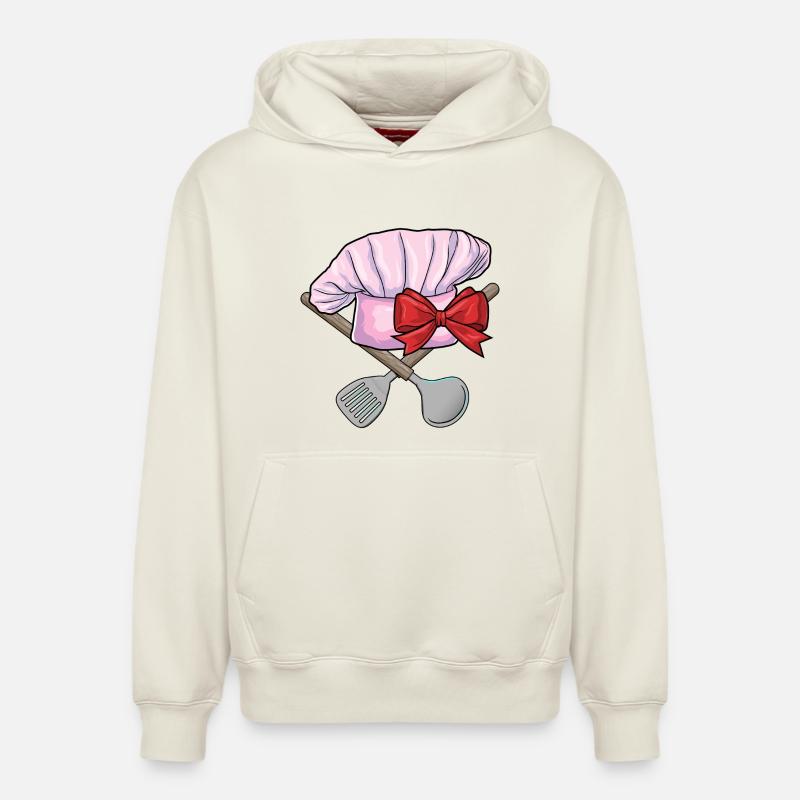 Cuisine de Chef’s Hat - Sweat à capuche unisexe décontracté en coton biologique – de SPREAD - blanc cassé