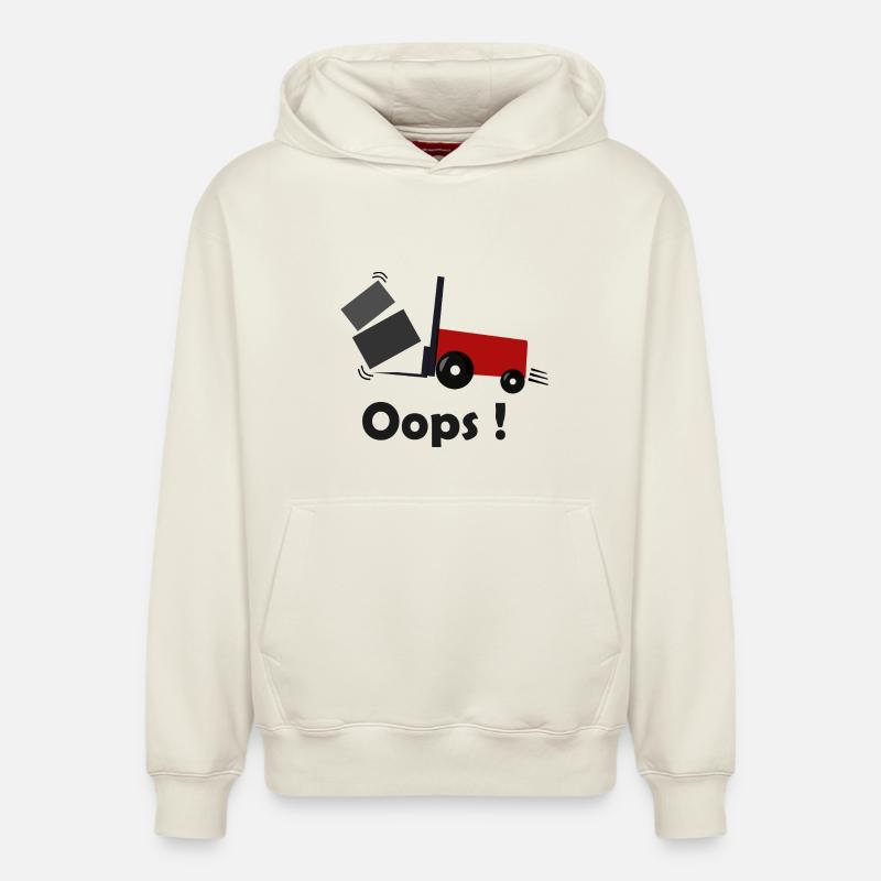 Logisticien - Sweat à capuche unisexe décontracté en coton biologique – de SPREAD - blanc cassé