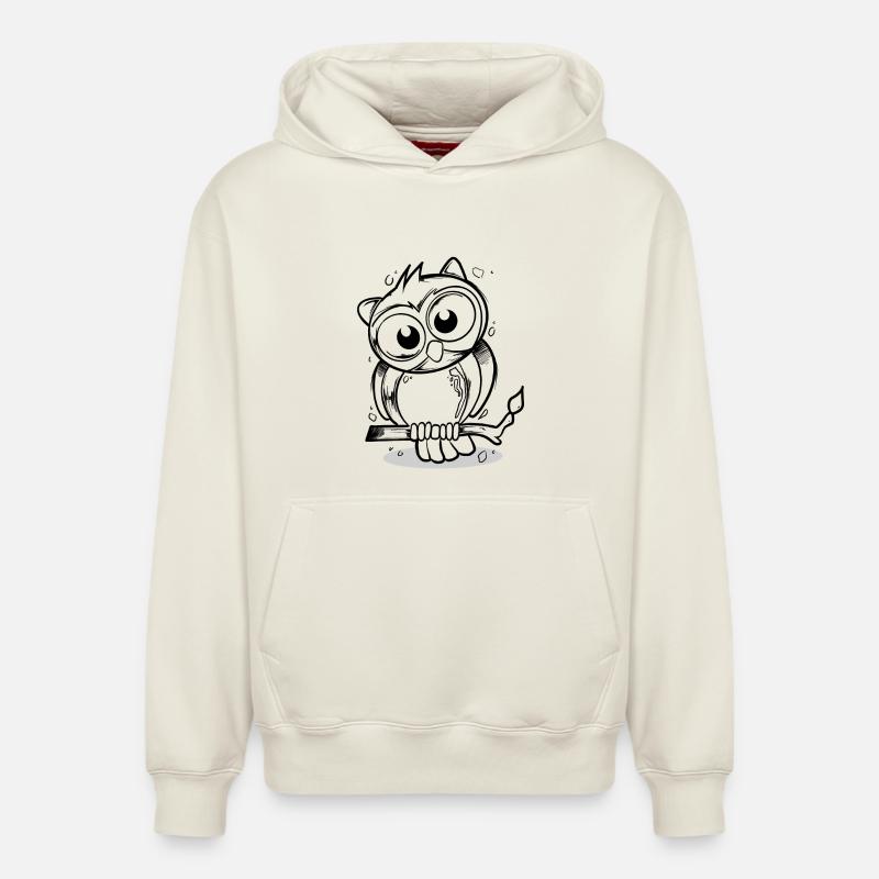 hibou - Sweat à capuche unisexe décontracté en coton biologique – de SPREAD - blanc cassé