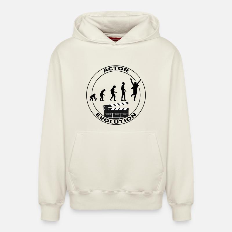 Evolution Schauspieler Darsteller Geschenk - Relaxed Unisex Organic Hoodie – von SPREAD - Naturweiß