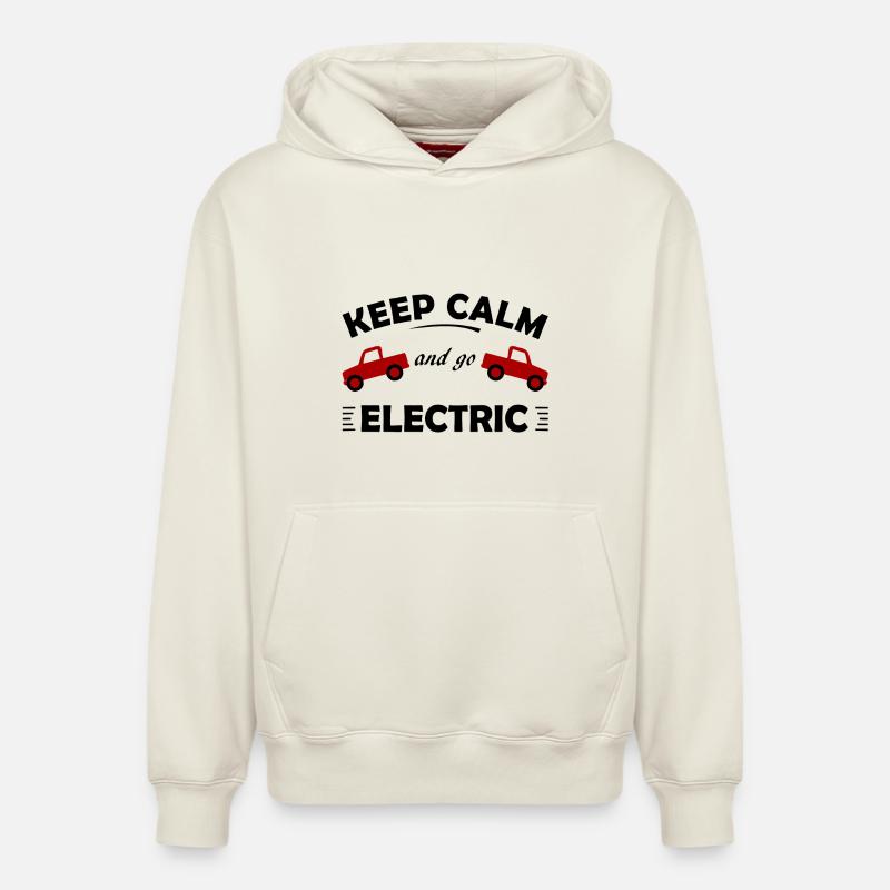 Électrique - Sweat à capuche unisexe décontracté en coton biologique – de SPREAD - blanc cassé