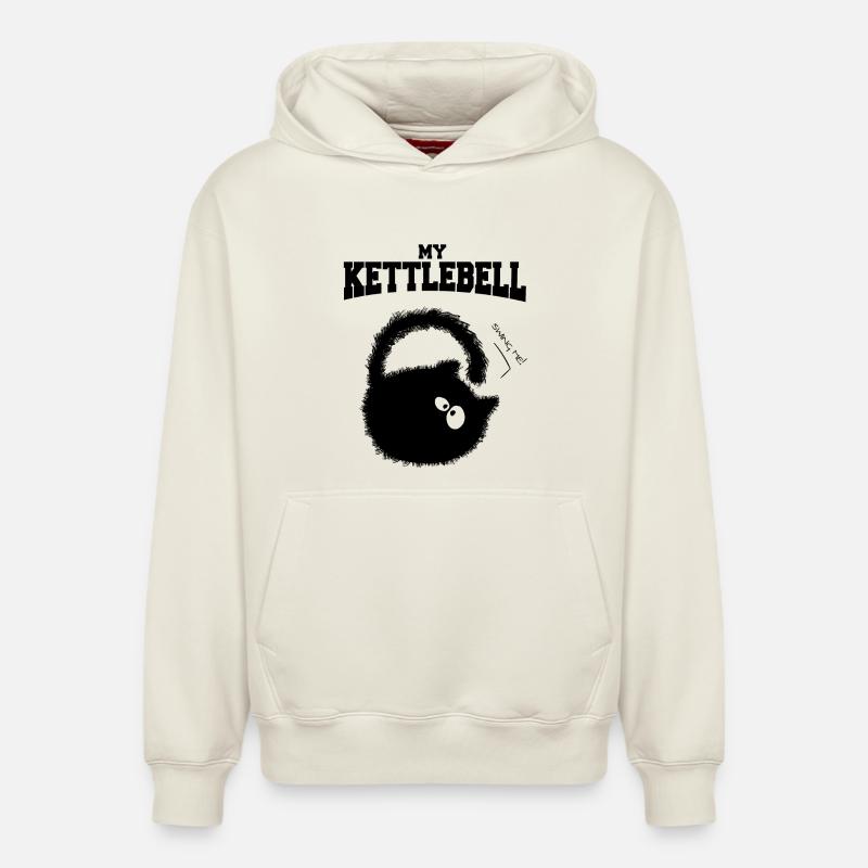 Meine Kettlebell oder Kitte .. Glocke. - Relaxed Unisex Organic Hoodie – von SPREAD - Naturweiß