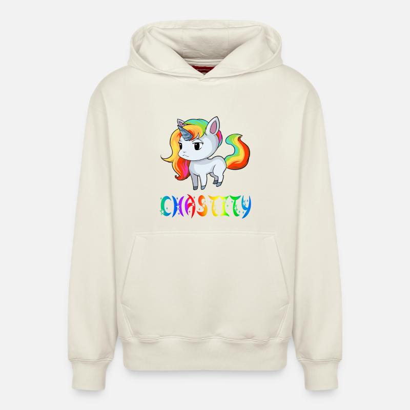 Einhorn Chastity - Sweat à capuche unisexe décontracté en coton biologique – de SPREAD - blanc cassé