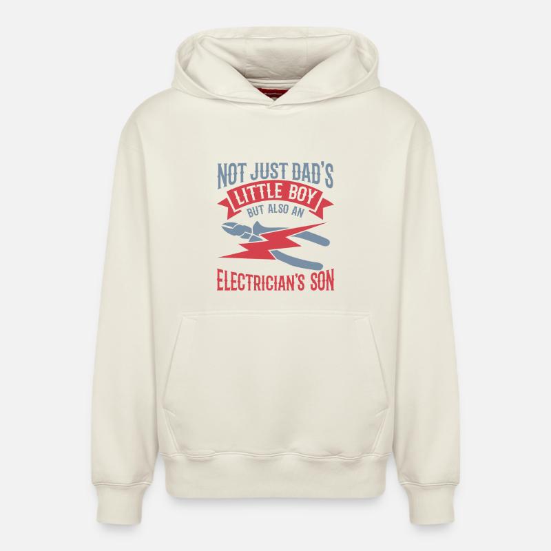 Fils d’électricien - Sweat à capuche unisexe décontracté en coton biologique – de SPREAD - blanc cassé