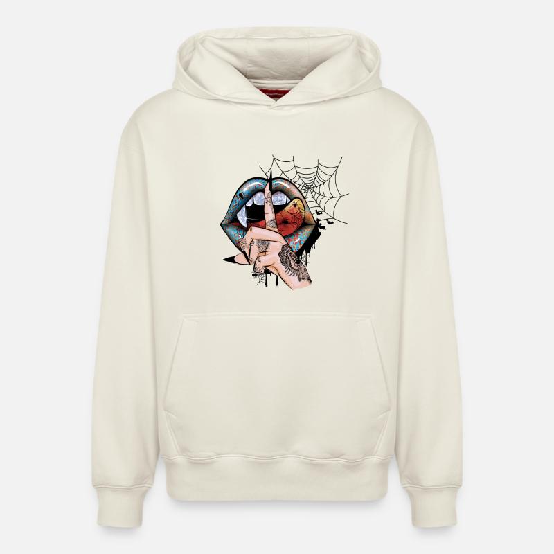 Vampire Halloween - Sweat à capuche unisexe décontracté en coton biologique – de SPREAD - blanc cassé