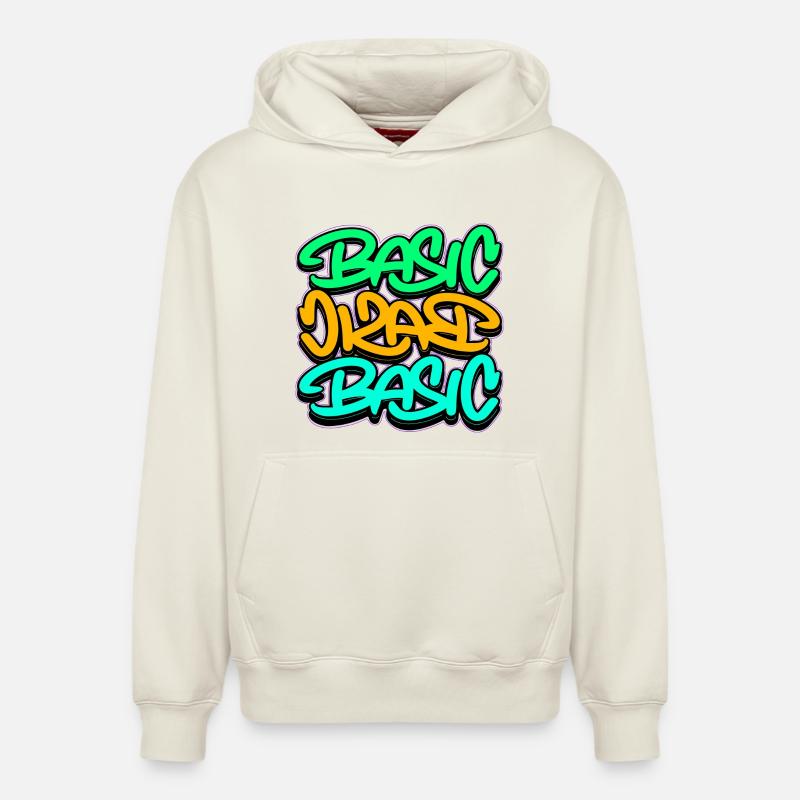 Urban Graffiti Basic Dreifach Schrift - Relaxed Unisex Organic Hoodie – von SPREAD - Naturweiß