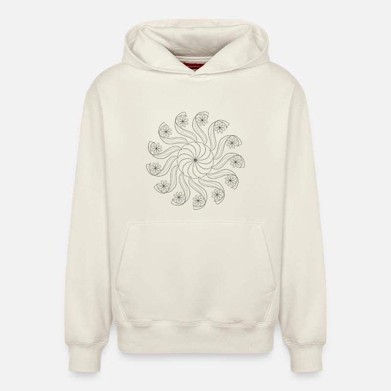 Carrousel Mandala - Sweat à capuche unisexe décontracté en coton biologique – de SPREAD - blanc cassé