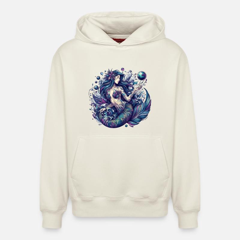 Cadeau de sirène - Sweat à capuche unisexe décontracté en coton biologique – de SPREAD - blanc cassé