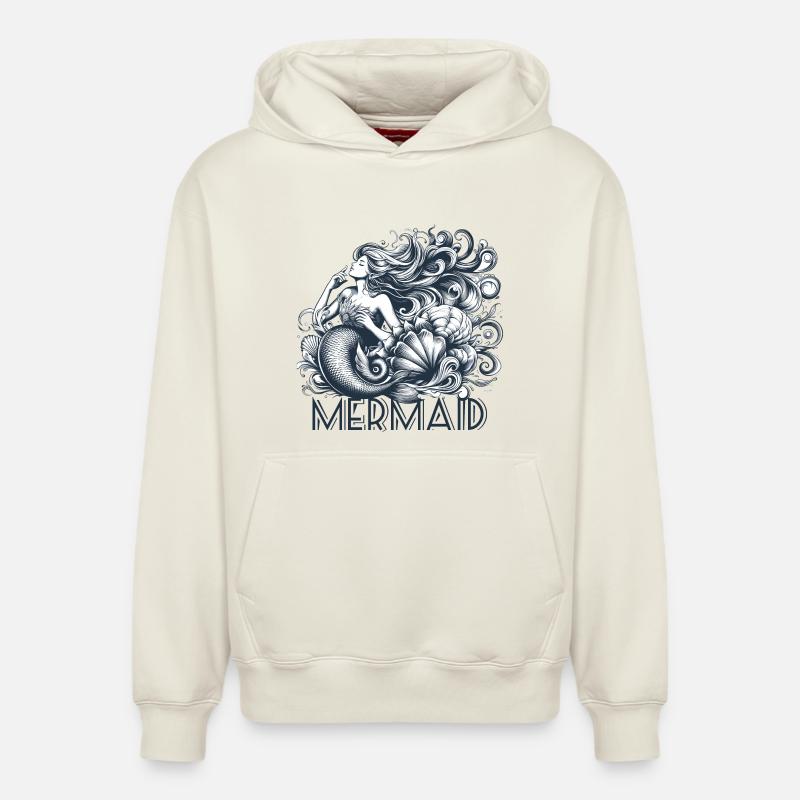 Cadeau de sirène - Sweat à capuche unisexe décontracté en coton biologique – de SPREAD - blanc cassé